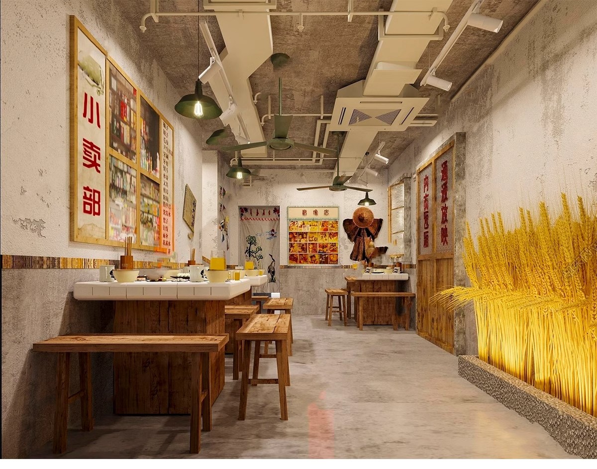 图片[7]-怀旧主题餐厅SU模型库工业港式复古火锅店80年代桌椅摆件草图大师-大怪兽分享