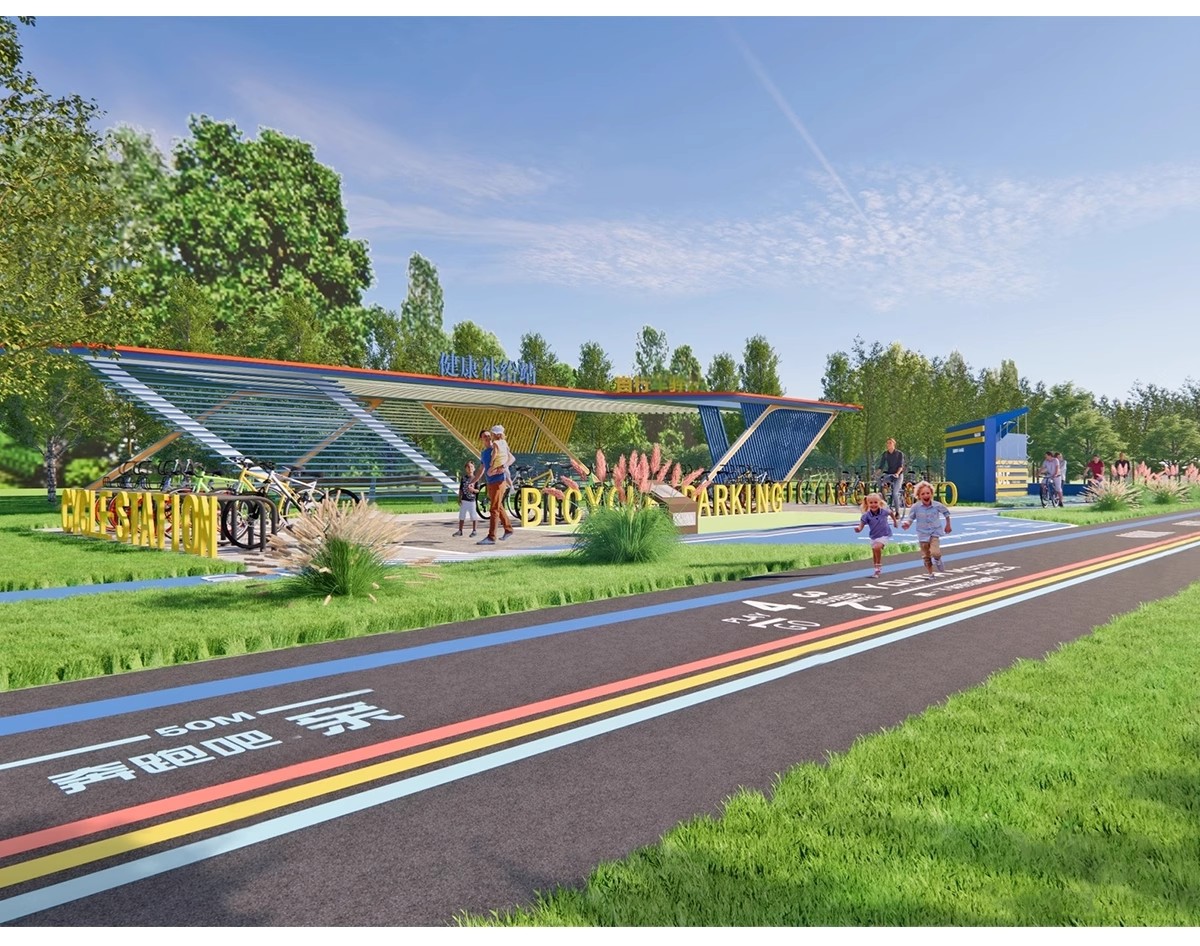 图片[8]-人行道步行道塑胶跑道su模型健身绿道骑行景观道路公园游草图大师-大怪兽分享