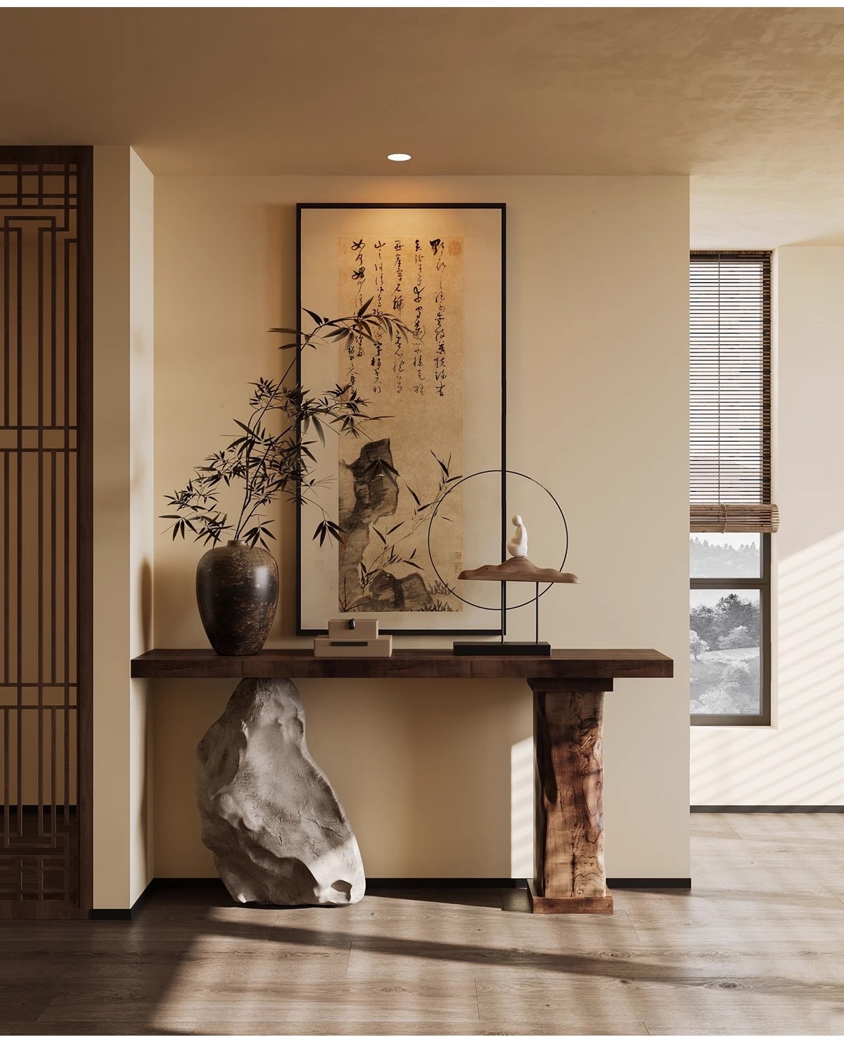 图片[8]-草图大师现代轻奢侘寂玄关柜边柜装饰柜端景台挂画摆件组合SU模型-大怪兽分享