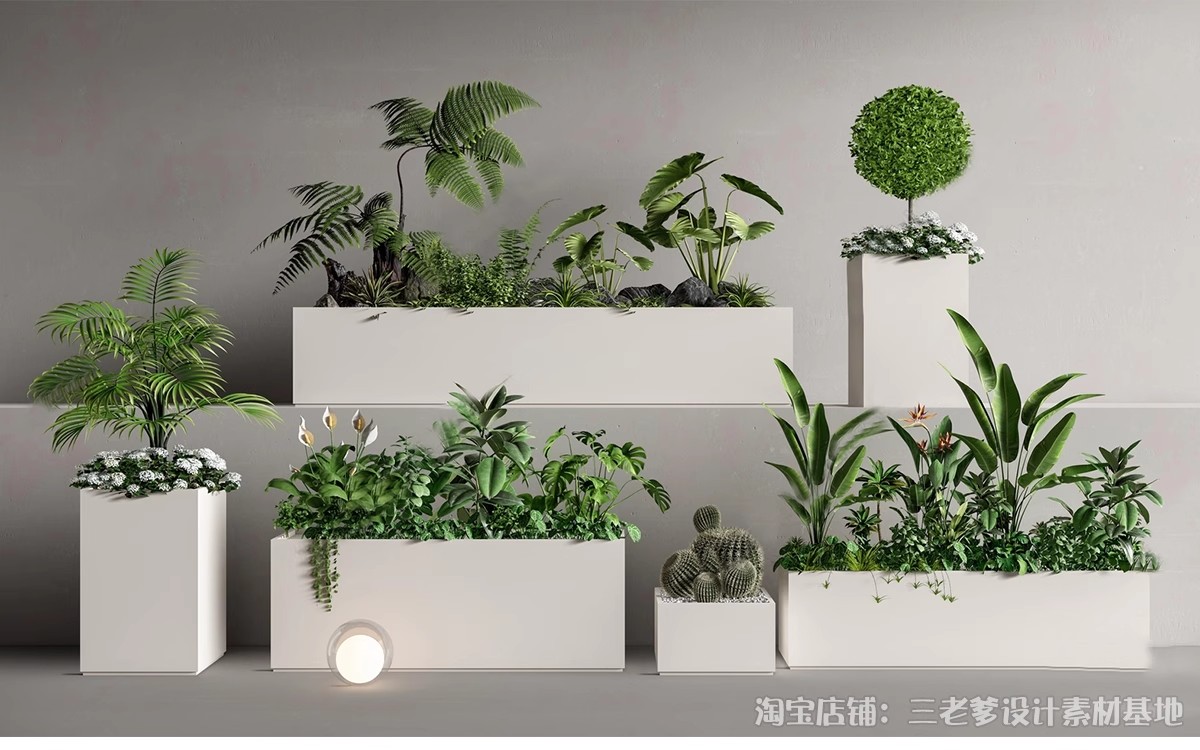图片[8]-花架盆栽装饰架su模型花卉绿植室内阳台造景架子摆件植物草图大师-大怪兽分享
