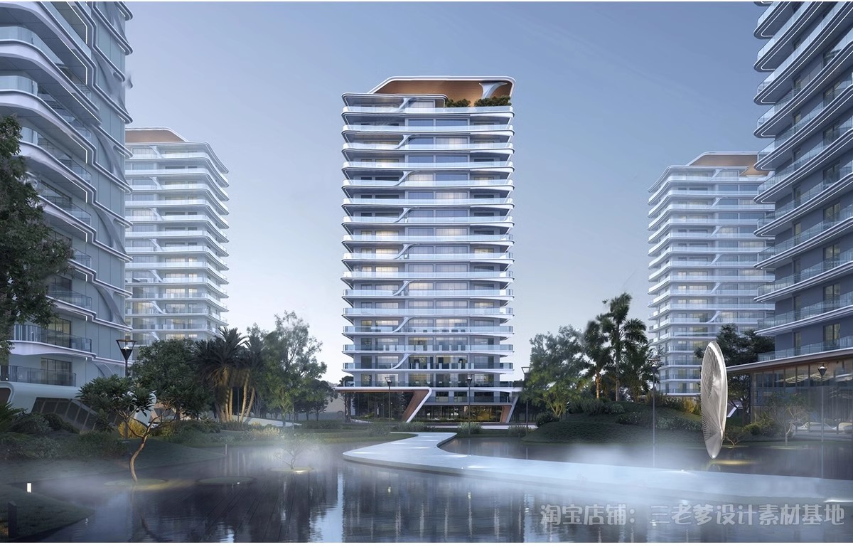图片[8]-居住区住宅建筑SU模型 高层大平层小区景观规划设计草图大师素材-大怪兽分享