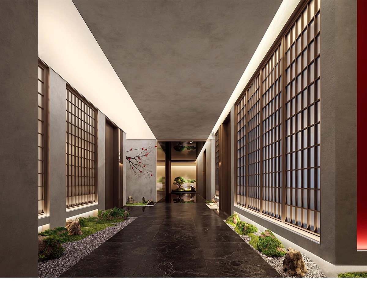 图片[8]-过道走廊su模型现代新中式工装酒店公司办公餐饮空间场景草图大师-大怪兽分享