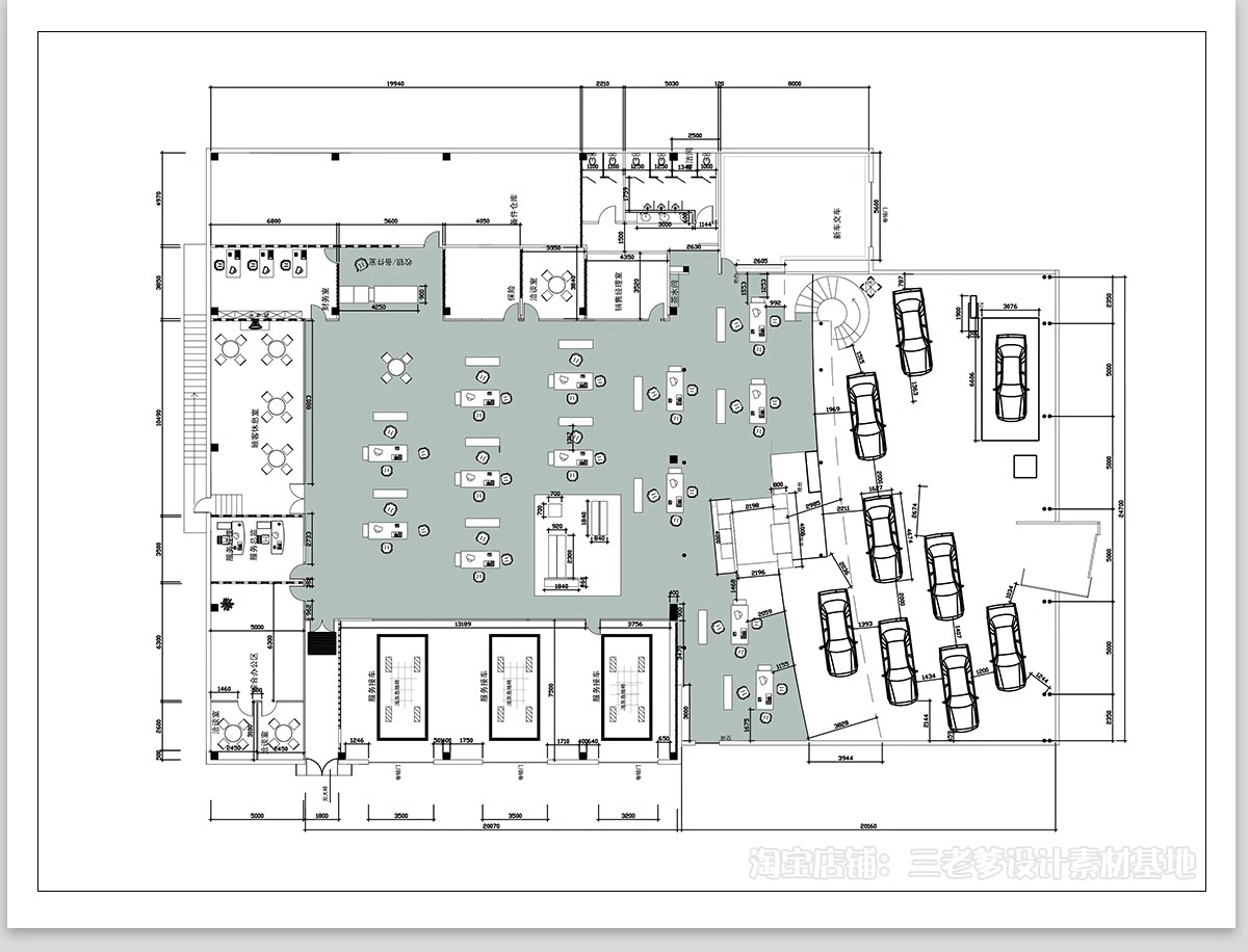 图片[8]-汽车4s店展厅设计CAD施工图 平面图布局图布置图建筑方案装修图纸-大怪兽分享