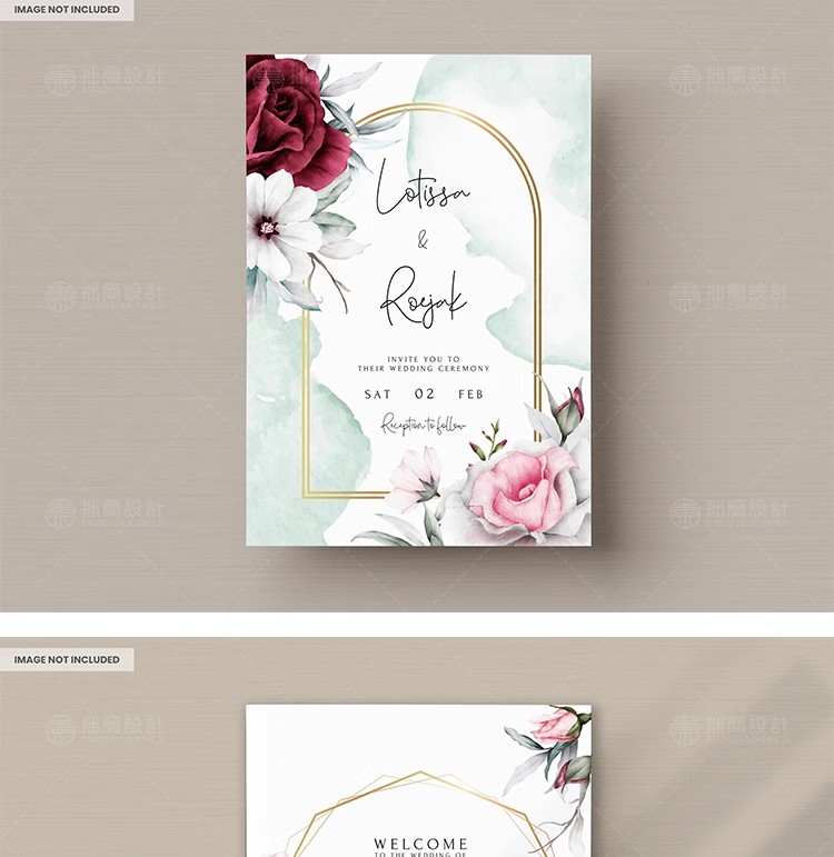 图片[8]-简约手绘水彩花朵植物请柬卡片邀请函贺卡背景海报PSD设计素材图-大怪兽分享
