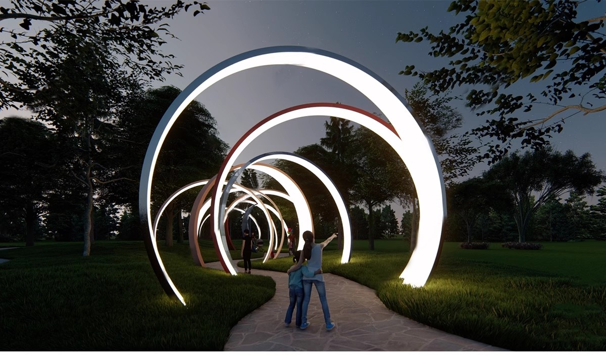 图片[8]-异形弧形廊架SU模型公园亭子广场休闲亭长廊景观构筑廊架SketchUp-大怪兽分享