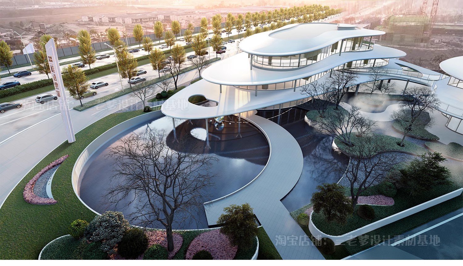 图片[9]-异形圆形建筑SU模型曲线展览馆美术馆艺术文化场馆科技馆草图大师-大怪兽分享