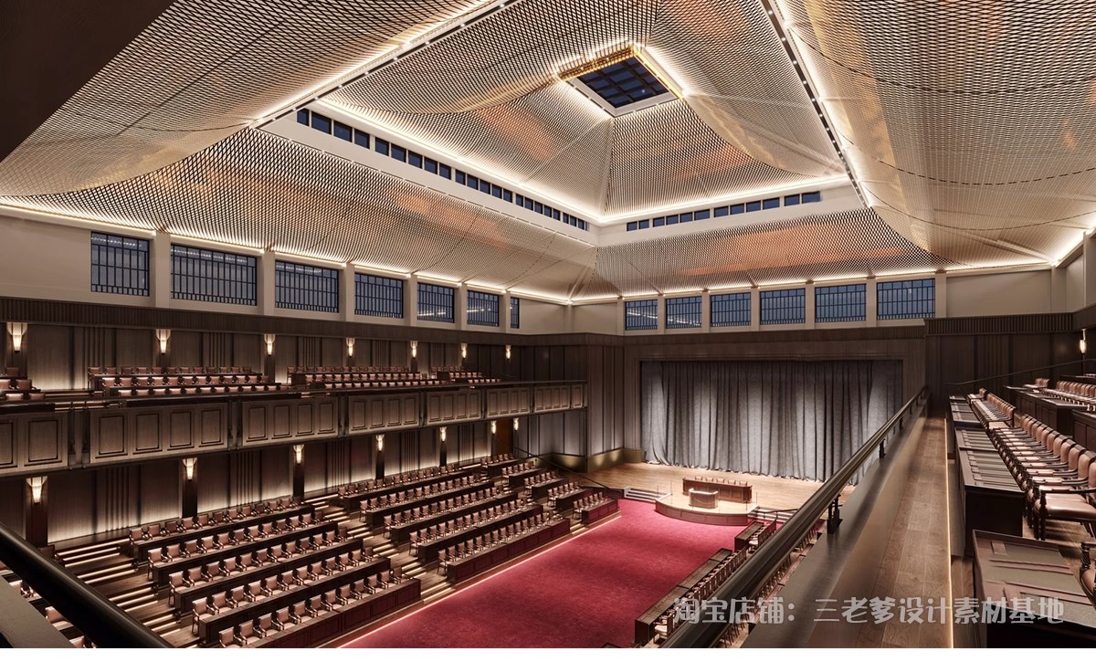 图片[9]-会议室报告大厅阶梯教室3d模型 现代工装大型汇报报告厅演播3Dmax-大怪兽分享