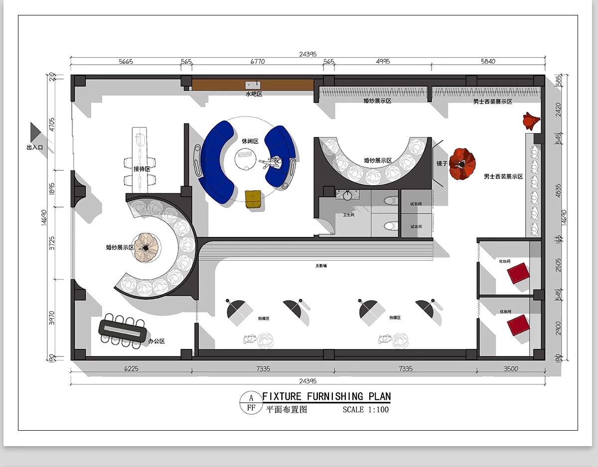 图片[9]-婚纱店摄影店影楼CAD施工图 室内平面布置方案礼服馆装修设计素材-大怪兽分享