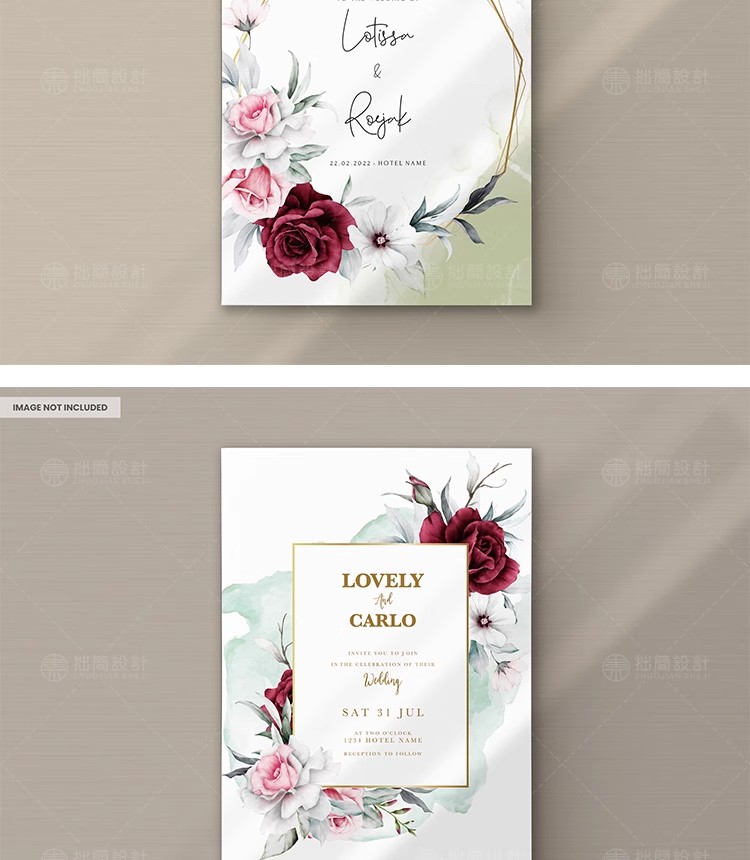 图片[9]-简约手绘水彩花朵植物请柬卡片邀请函贺卡背景海报PSD设计素材图-大怪兽分享