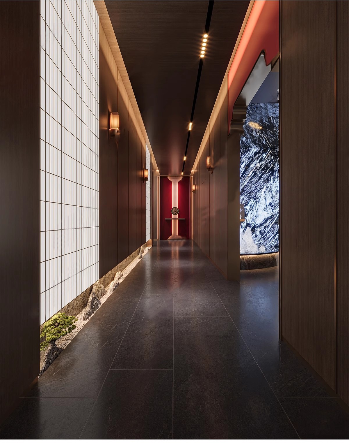 图片[10]-过道走廊su模型现代新中式工装酒店公司办公餐饮空间场景草图大师-大怪兽分享