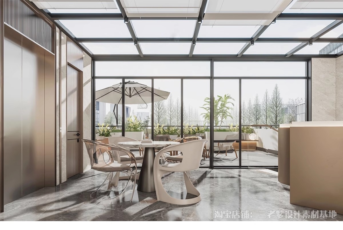 图片[10]-玻璃阳光房SU模型 现代家装别墅庭院封阳台露台屋顶设计草图大师-大怪兽分享