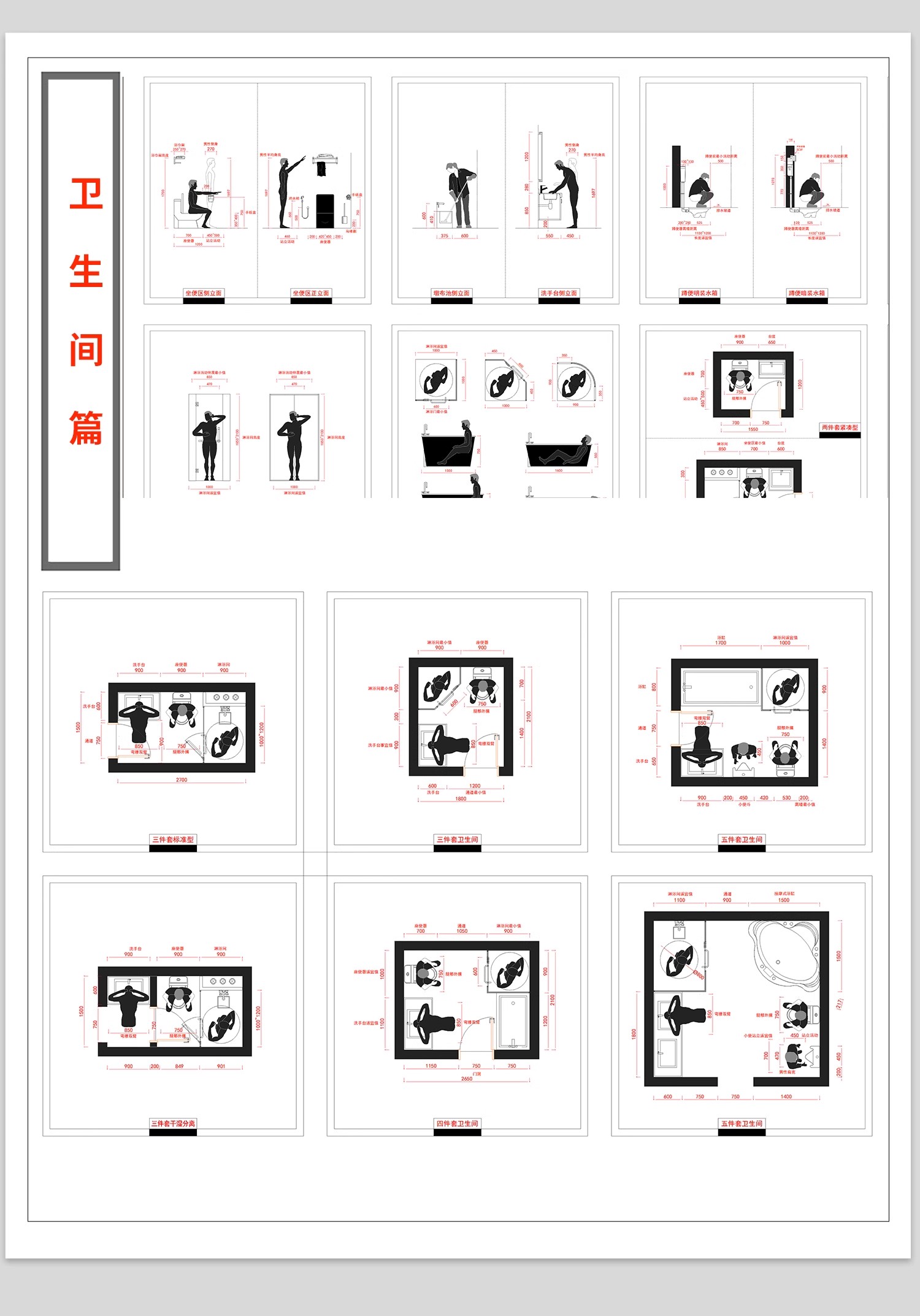 图片[10]-全屋室内设计尺寸人体工程学家装标准CAD施工图布局住宅空间方案-大怪兽分享