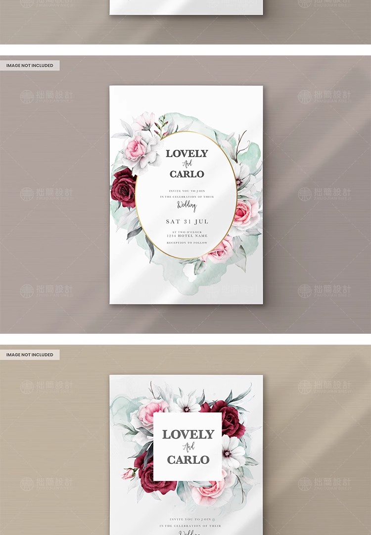 图片[10]-简约手绘水彩花朵植物请柬卡片邀请函贺卡背景海报PSD设计素材图-大怪兽分享
