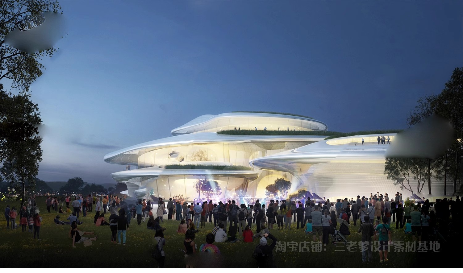 图片[11]-异形圆形建筑SU模型曲线展览馆美术馆艺术文化场馆科技馆草图大师-大怪兽分享