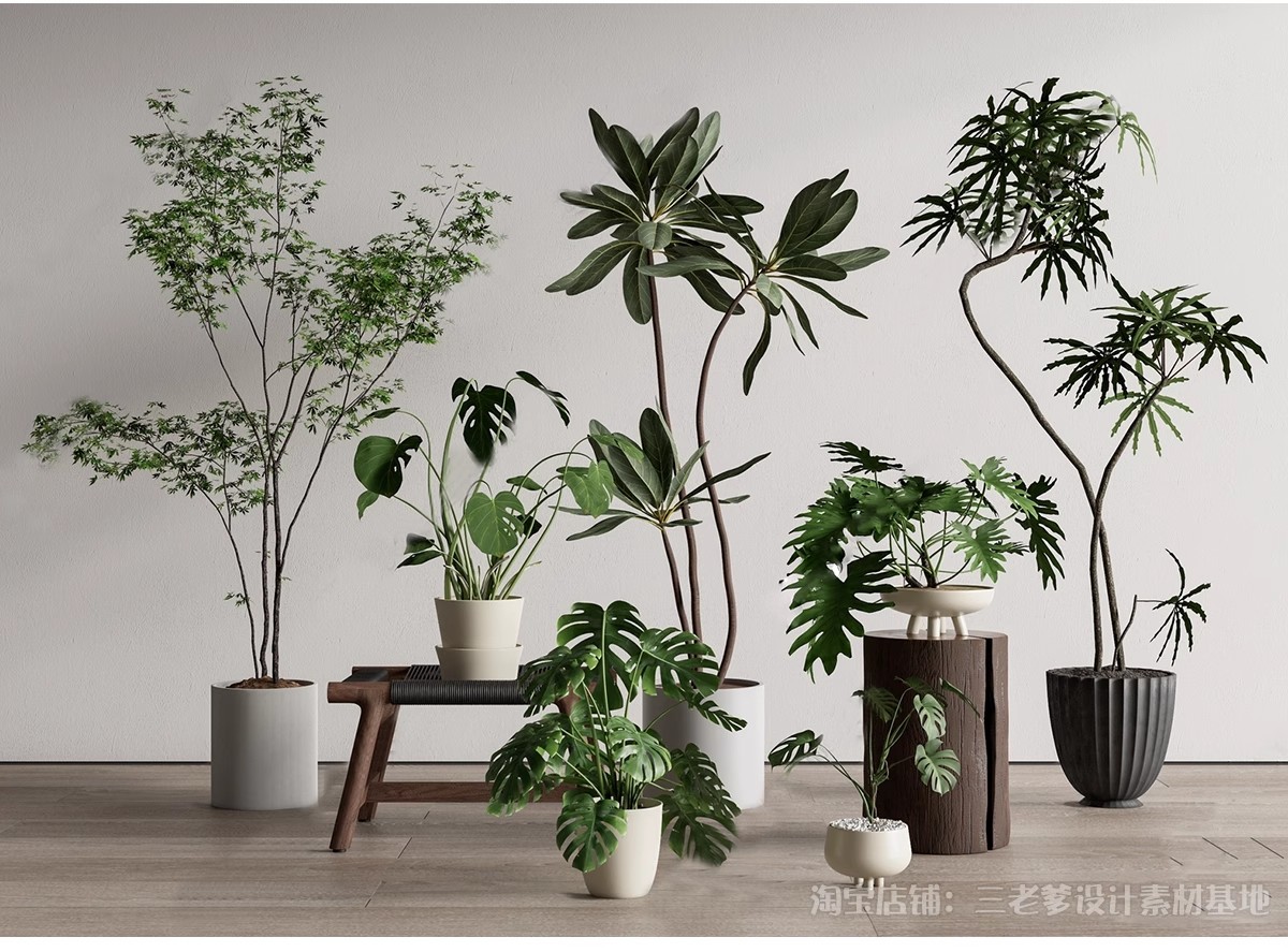 图片[11]-花架盆栽装饰架su模型花卉绿植室内阳台造景架子摆件植物草图大师-大怪兽分享