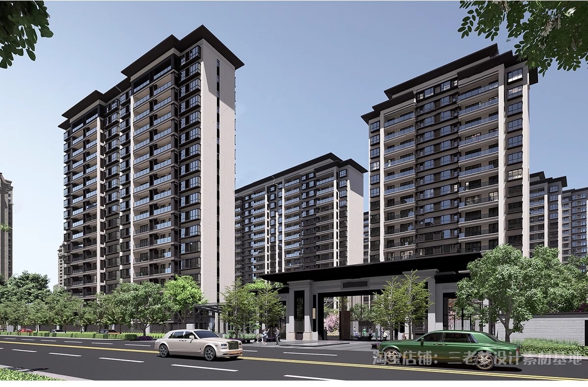 图片[11]-居住区住宅建筑SU模型 高层大平层小区景观规划设计草图大师素材-大怪兽分享