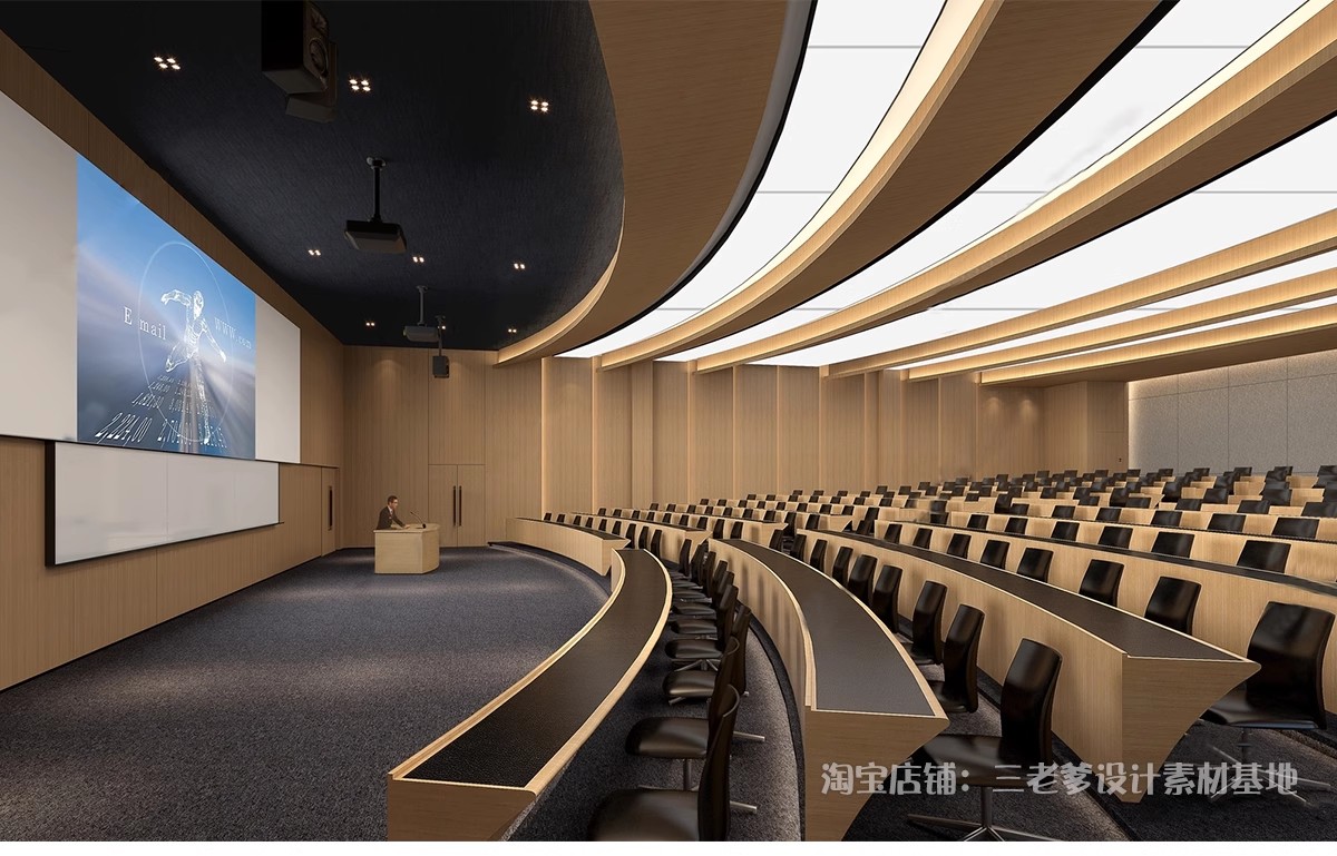 图片[11]-会议室报告大厅阶梯教室3d模型 现代工装大型汇报报告厅演播3Dmax-大怪兽分享