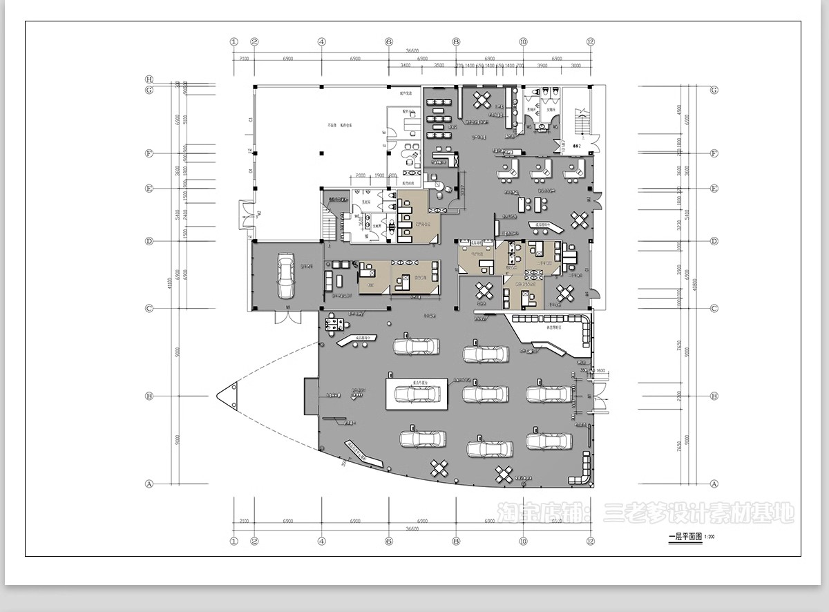 图片[11]-汽车4s店展厅设计CAD施工图 平面图布局图布置图建筑方案装修图纸-大怪兽分享