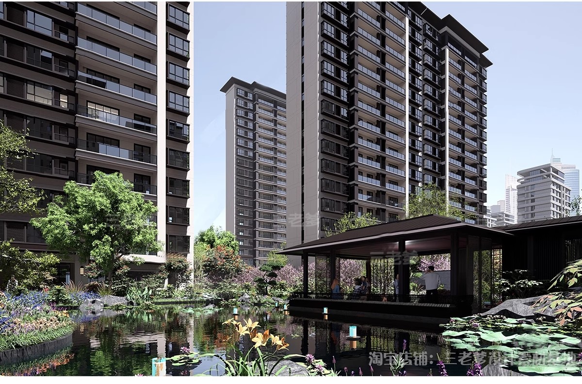 图片[12]-居住区住宅建筑SU模型 高层大平层小区景观规划设计草图大师素材-大怪兽分享