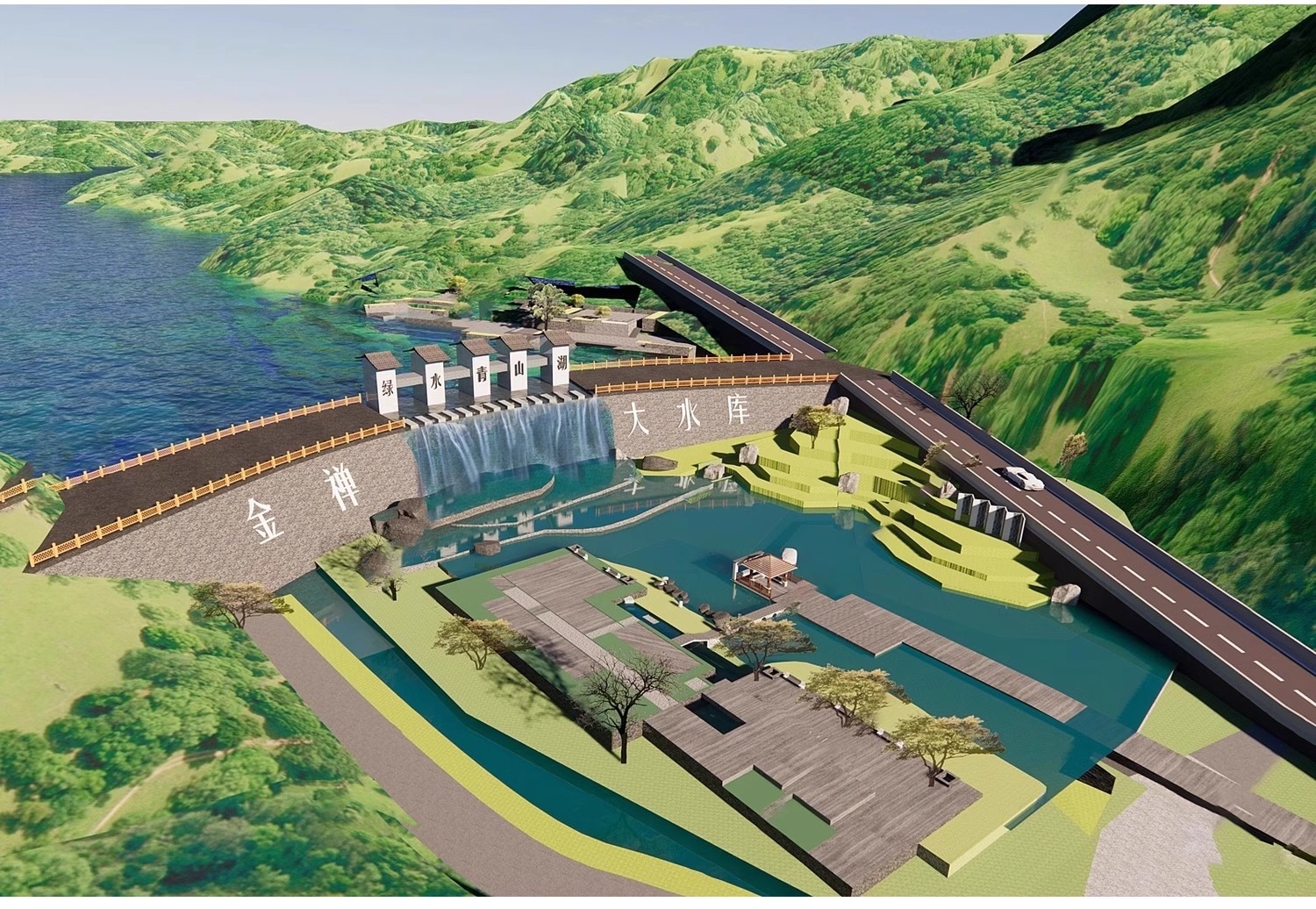 图片[12]-水库水坝su模型现代水利工程水闸发电站河流水电站堤坝草图大师-大怪兽分享