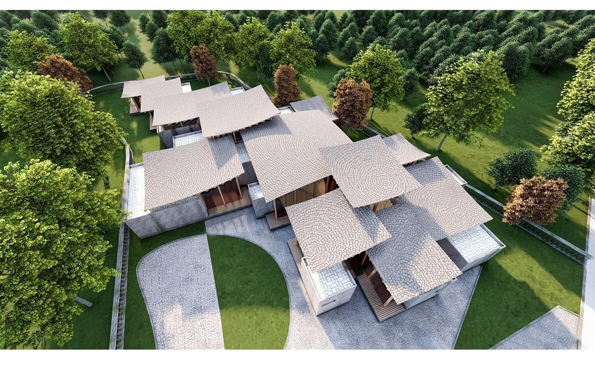图片[12]-网红建筑屋顶花园SU模型 新中式休闲座椅拍照打卡点景观草图大师-大怪兽分享