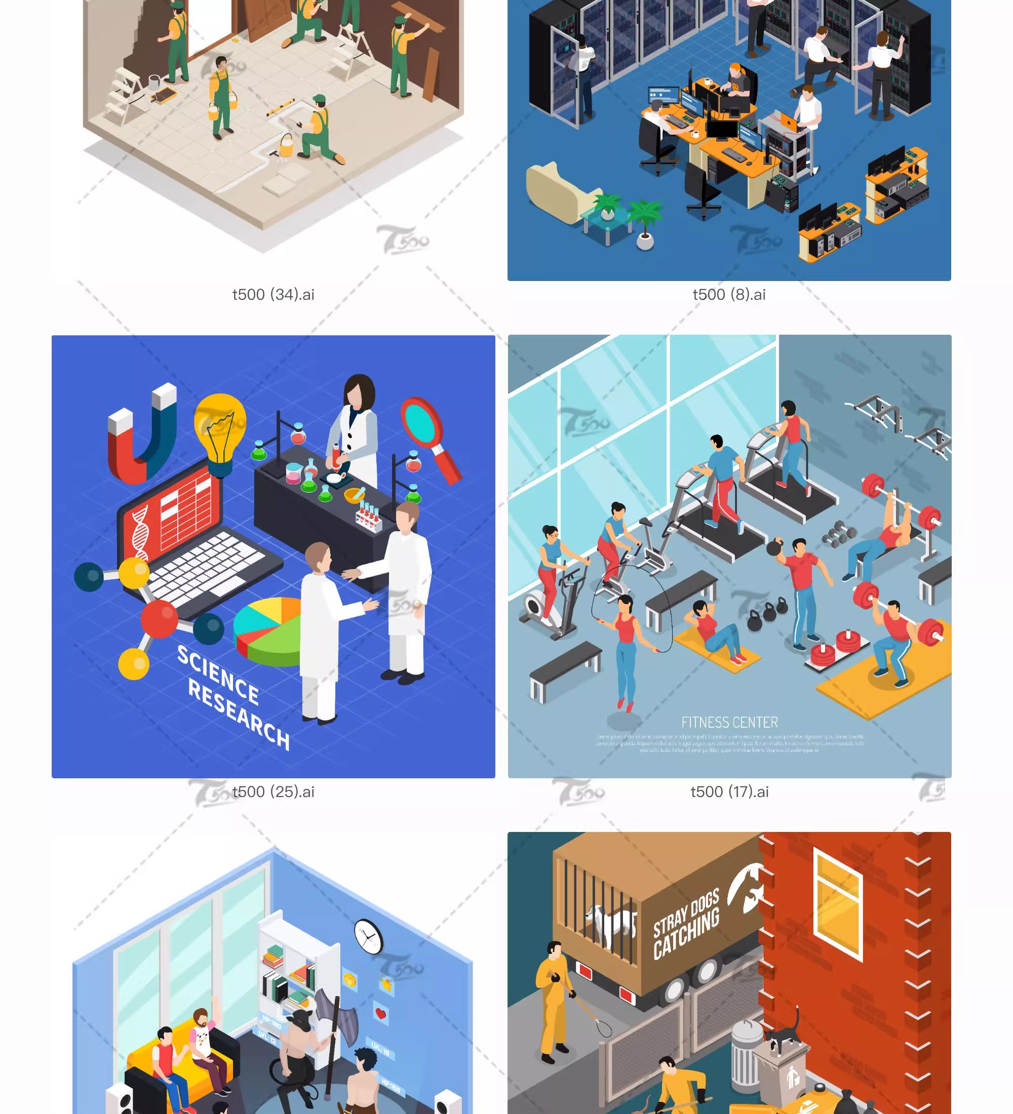 图片[12]-2.5d现代自然历史科技博物馆建筑艺术美术展插画ai矢量设计素材-大怪兽分享