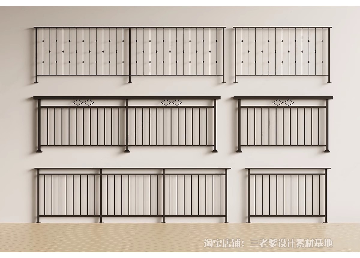 图片[12]-铁艺栏杆围栏su模型 欧式庭院住宅小区铝艺栅栏护栏围墙草图大师-大怪兽分享