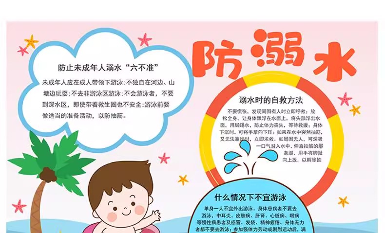 图片[11]-预防溺水安全手抄报模板小学生素材爱生命电子模板小报A3A4word版-大怪兽分享