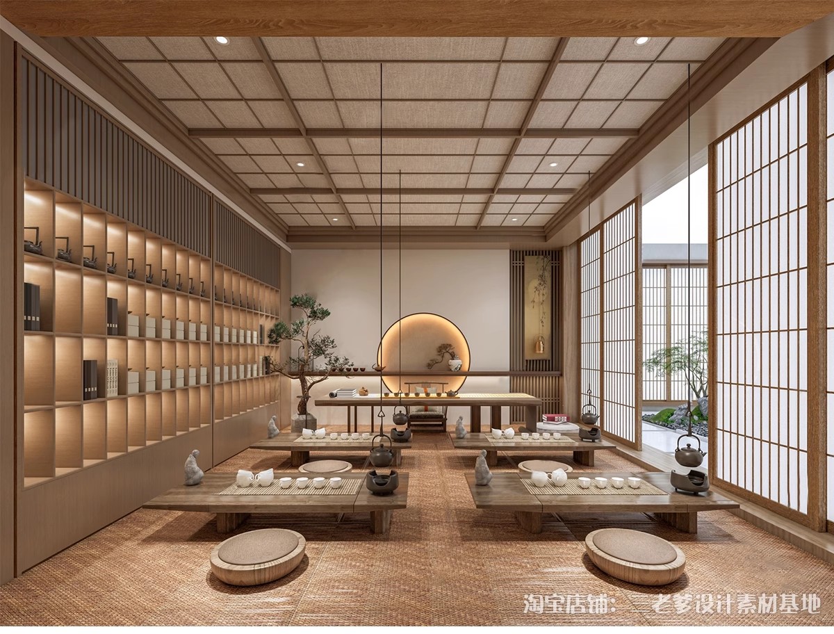 图片[13]-茶艺馆SU模型库新中式茶文化体验馆展厅茶室制茶炒茶加工装置雕塑-大怪兽分享