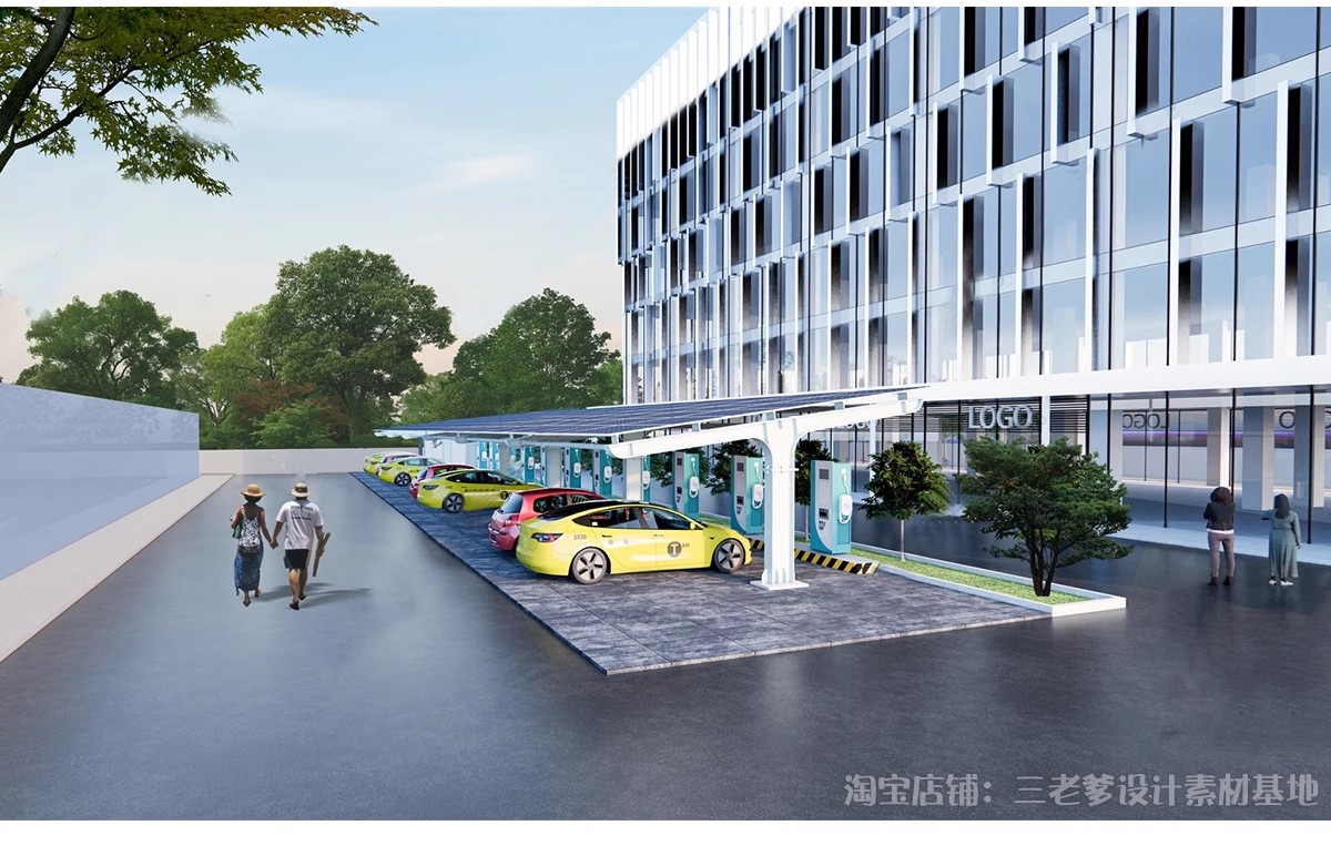 图片[13]-草图大师停车棚单位小区自行车棚电动车充电非机动车遮阳棚SU模型-大怪兽分享
