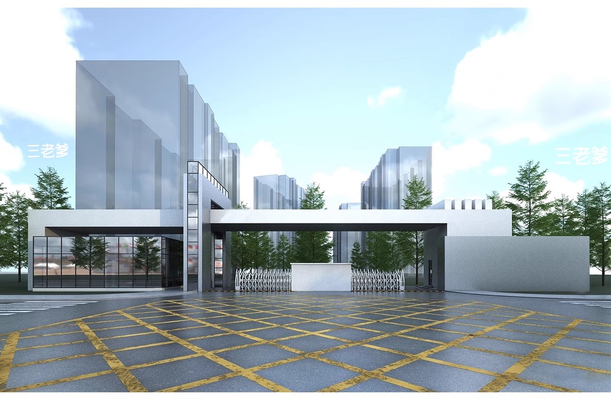 图片[13]-厂区学校入口大门SU模型工业区产业园医院单位小区草图大师素材-大怪兽分享