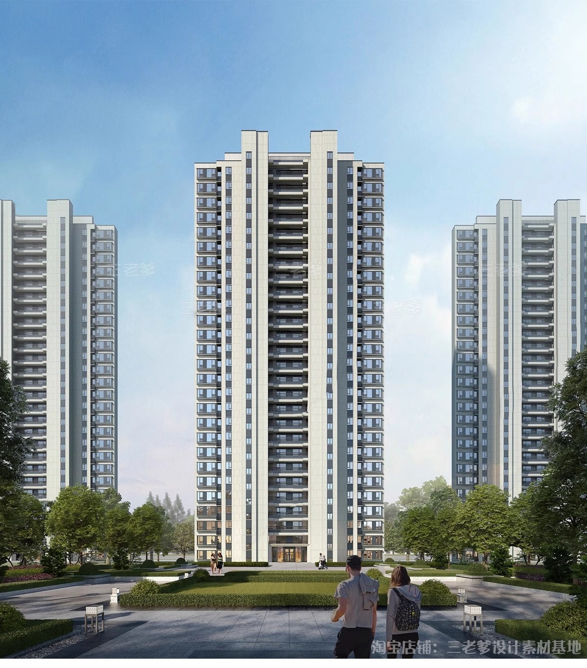 图片[13]-居住区住宅建筑SU模型 高层大平层小区景观规划设计草图大师素材-大怪兽分享