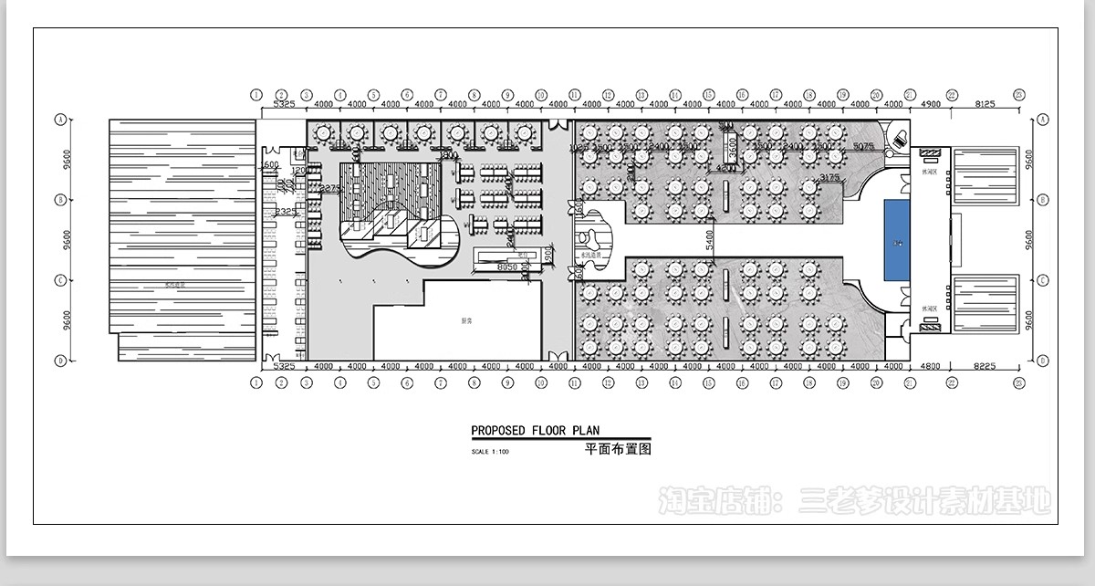 图片[13]-酒店宴会厅婚礼宴席大厅图CAD施工图 餐厅酒楼设计平面布置布局图-大怪兽分享