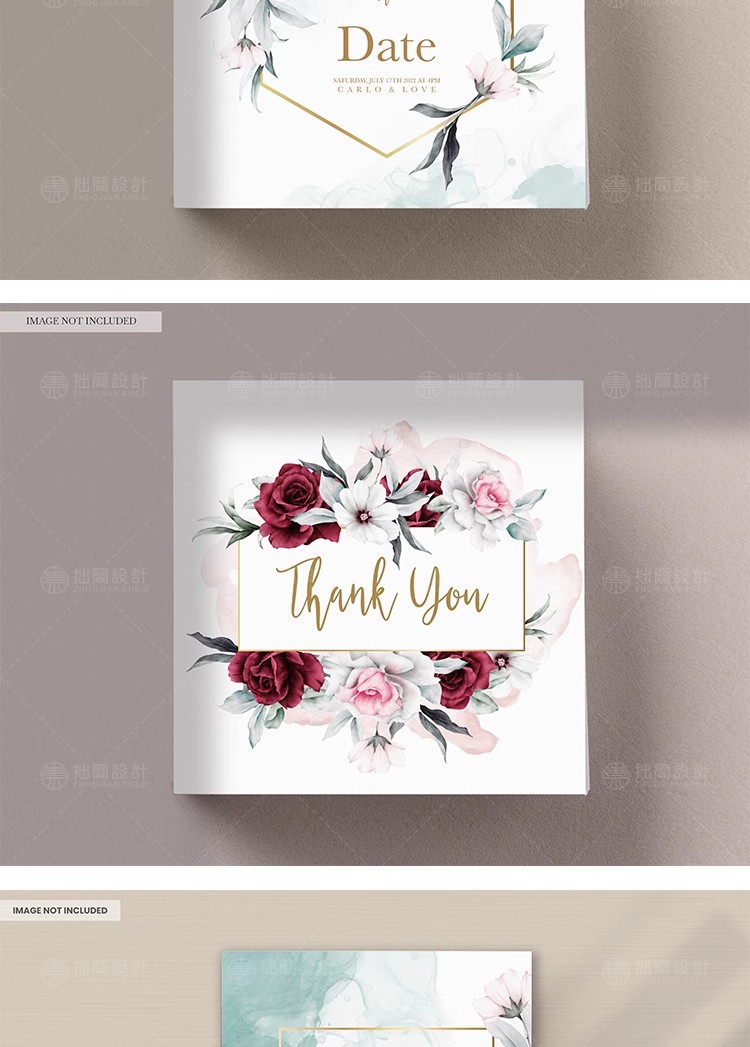 图片[13]-简约手绘水彩花朵植物请柬卡片邀请函贺卡背景海报PSD设计素材图-大怪兽分享