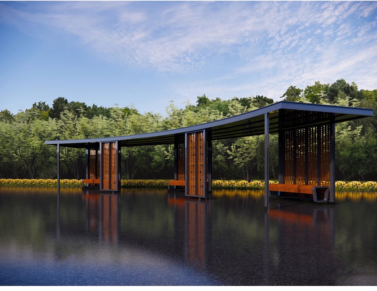 图片[13]-异形弧形廊架SU模型公园亭子广场休闲亭长廊景观构筑廊架SketchUp-大怪兽分享