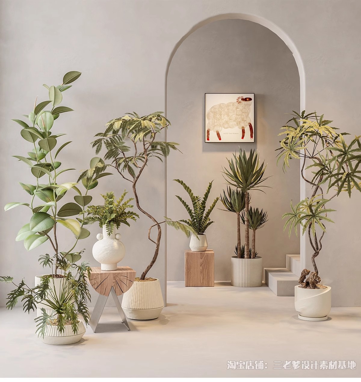 图片[14]-花架盆栽装饰架su模型花卉绿植室内阳台造景架子摆件植物草图大师-大怪兽分享