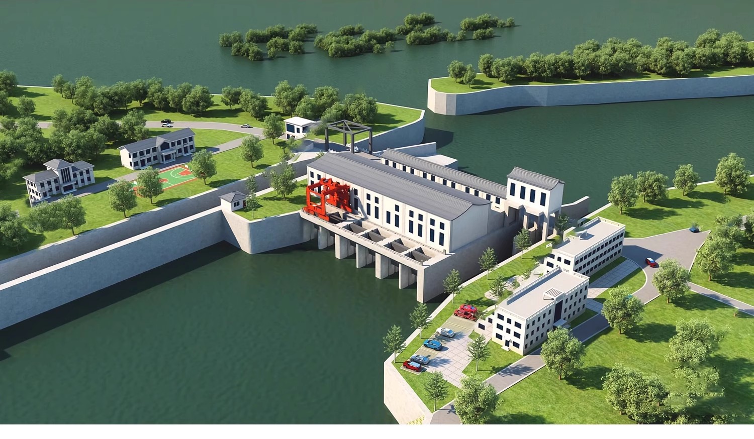 图片[14]-水库水坝su模型现代水利工程水闸发电站河流水电站堤坝草图大师-大怪兽分享