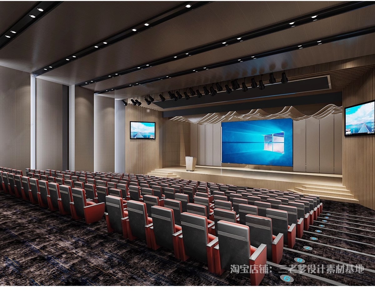 图片[14]-会议室报告大厅阶梯教室3d模型 现代工装大型汇报报告厅演播3Dmax-大怪兽分享