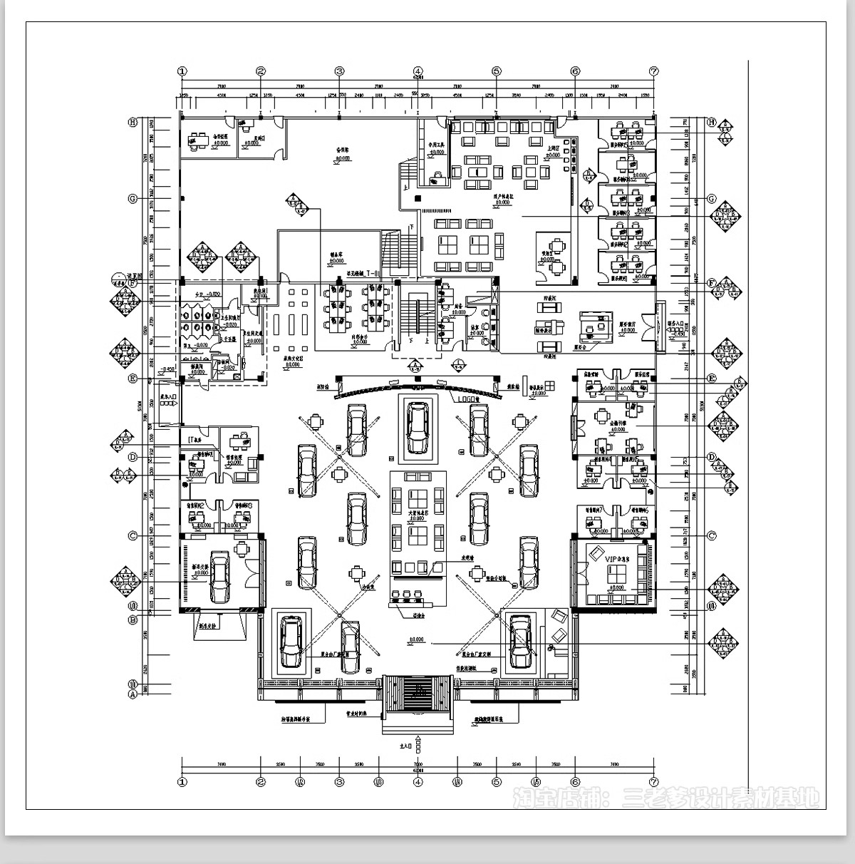 图片[14]-汽车4s店展厅设计CAD施工图 平面图布局图布置图建筑方案装修图纸-大怪兽分享