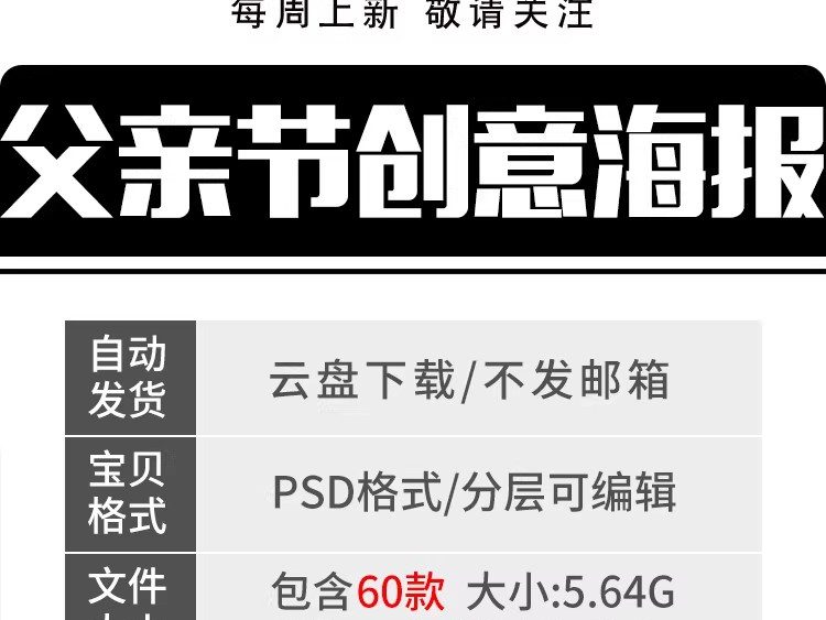 图片[2]-父亲节活动节日祝福感恩宣传简约创意海报模板PSD分层设计素材-大怪兽分享