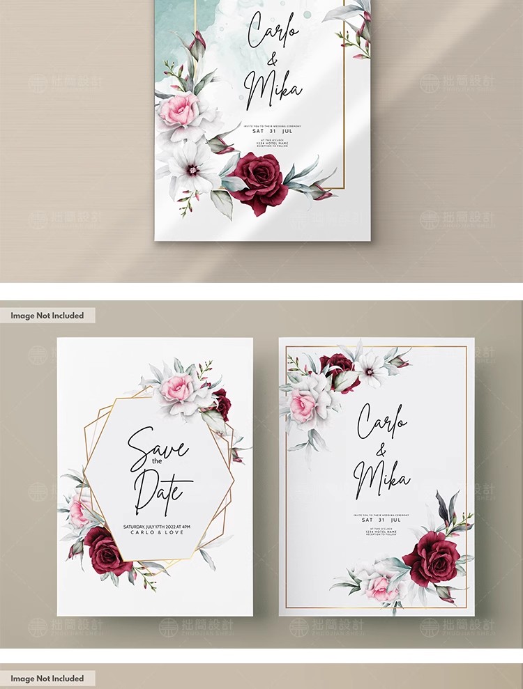 图片[14]-简约手绘水彩花朵植物请柬卡片邀请函贺卡背景海报PSD设计素材图-大怪兽分享
