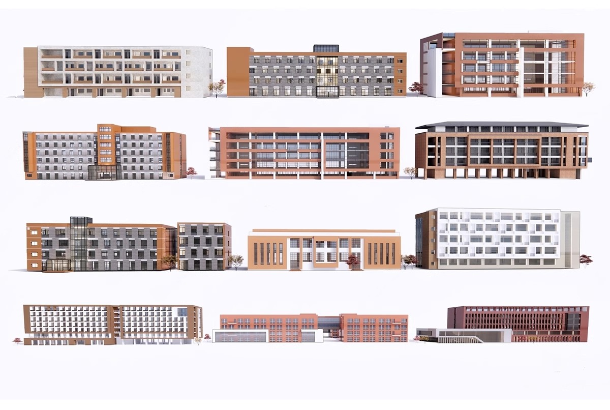 图片[15]-现代城市建筑配楼规划街道老城区住宅写字楼高层建筑群配景su模型-大怪兽分享