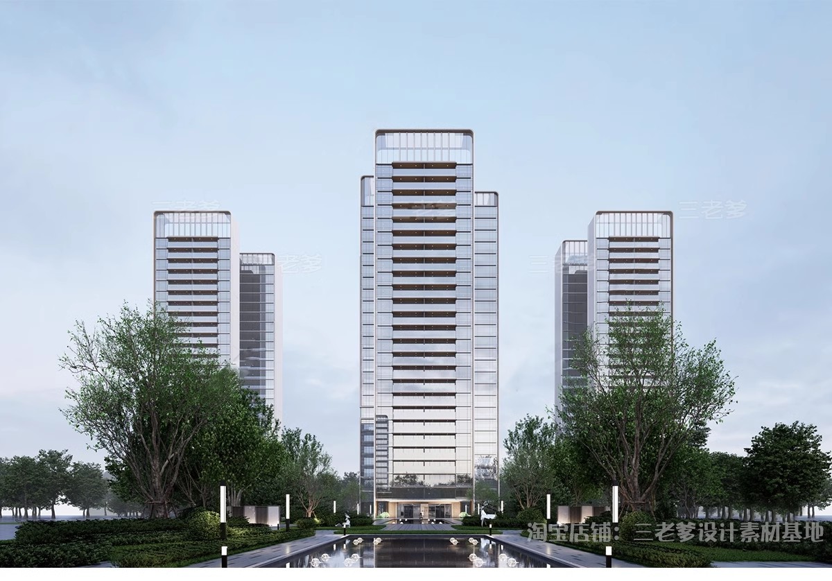图片[15]-居住区住宅建筑SU模型 高层大平层小区景观规划设计草图大师素材-大怪兽分享