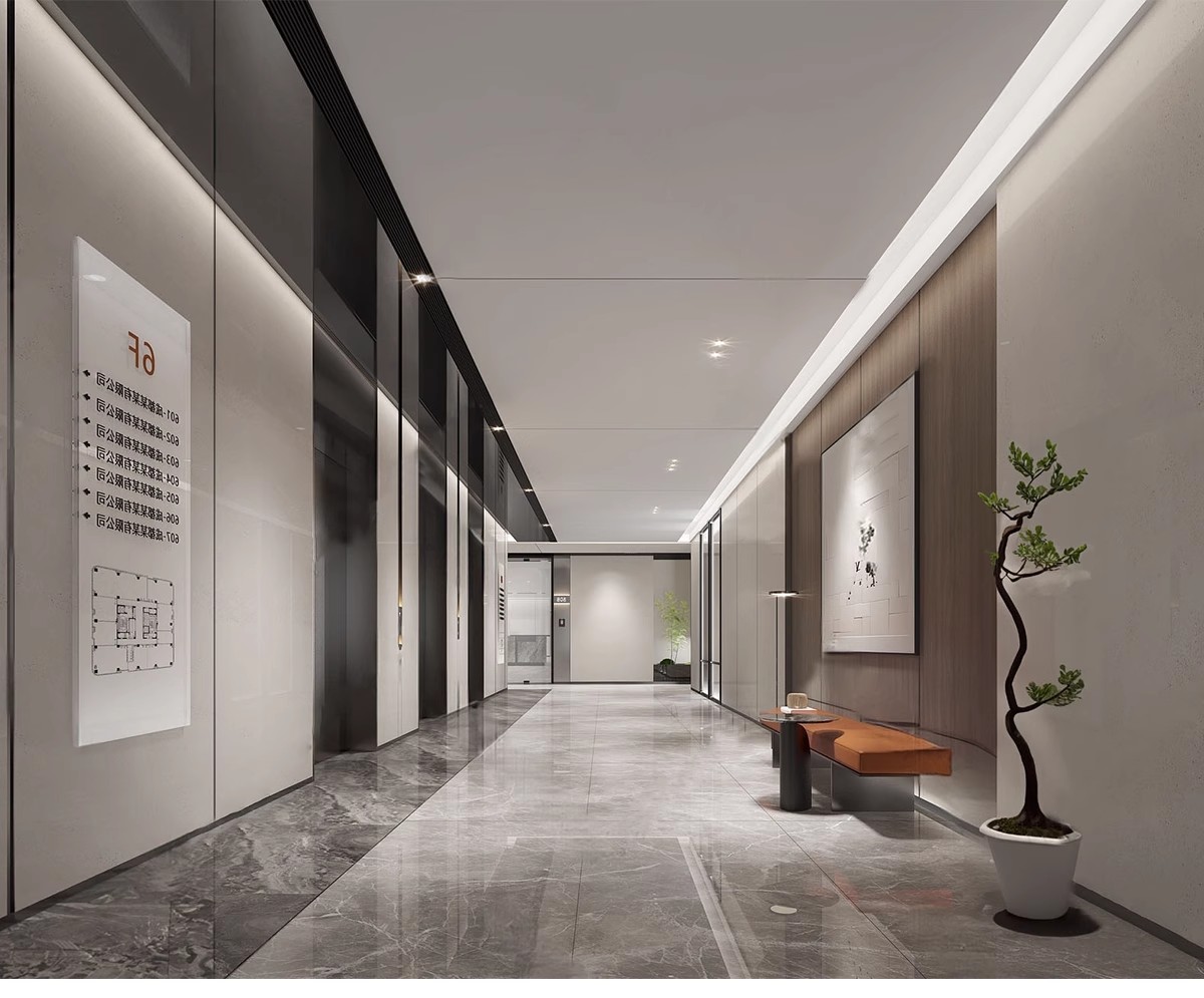 图片[15]-过道走廊su模型现代新中式工装酒店公司办公餐饮空间场景草图大师-大怪兽分享