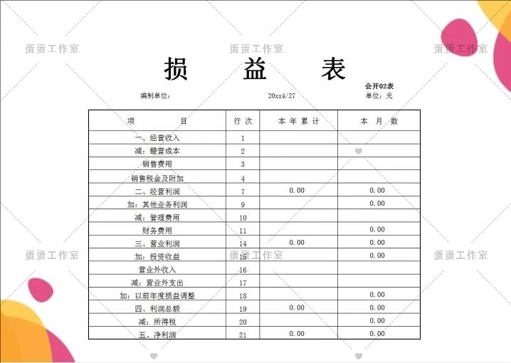 图片[12]-公司损益表明细统计汇总分析比较清算餐饮年度预算负债excel模板-大怪兽分享