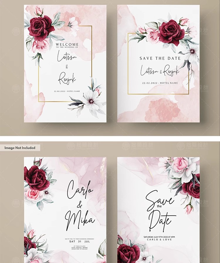 图片[15]-简约手绘水彩花朵植物请柬卡片邀请函贺卡背景海报PSD设计素材图-大怪兽分享