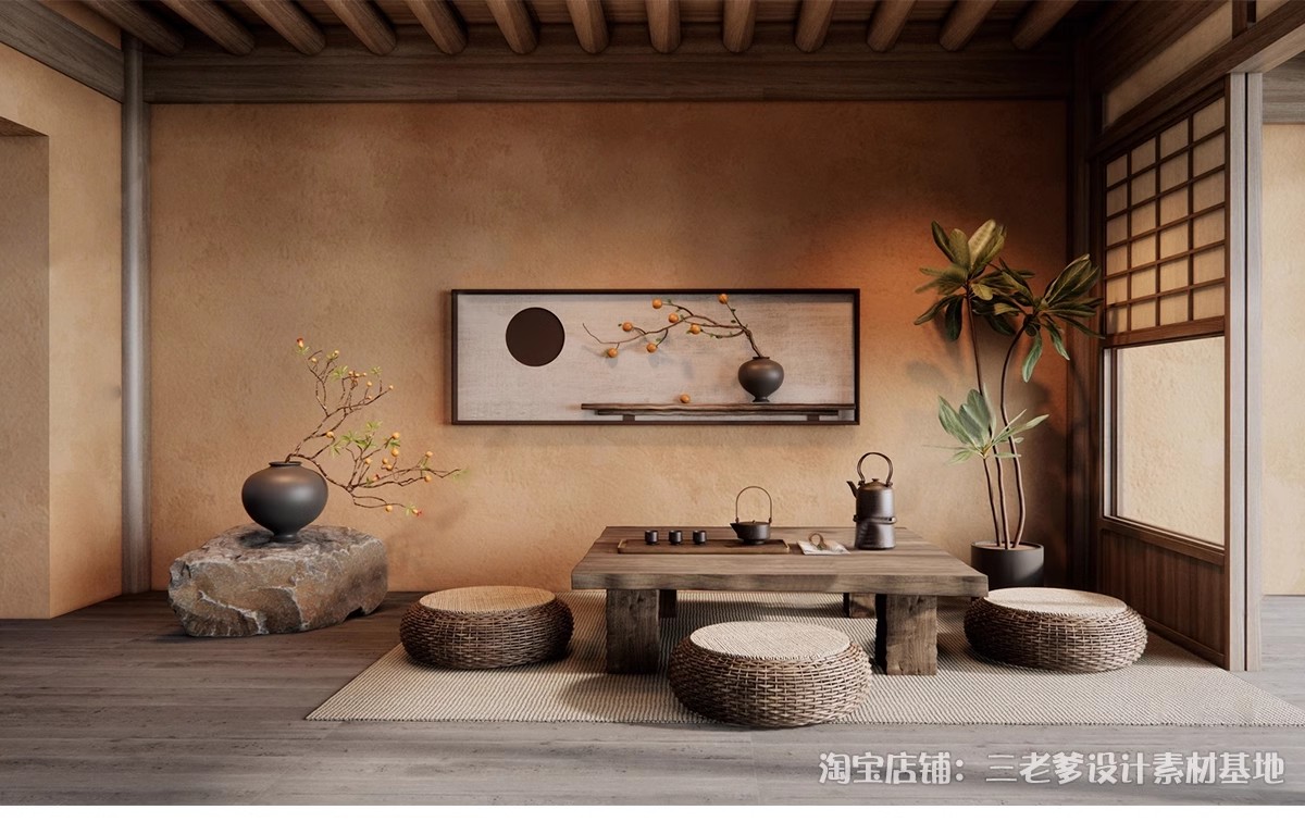 图片[16]-茶艺馆SU模型库新中式茶文化体验馆展厅茶室制茶炒茶加工装置雕塑-大怪兽分享