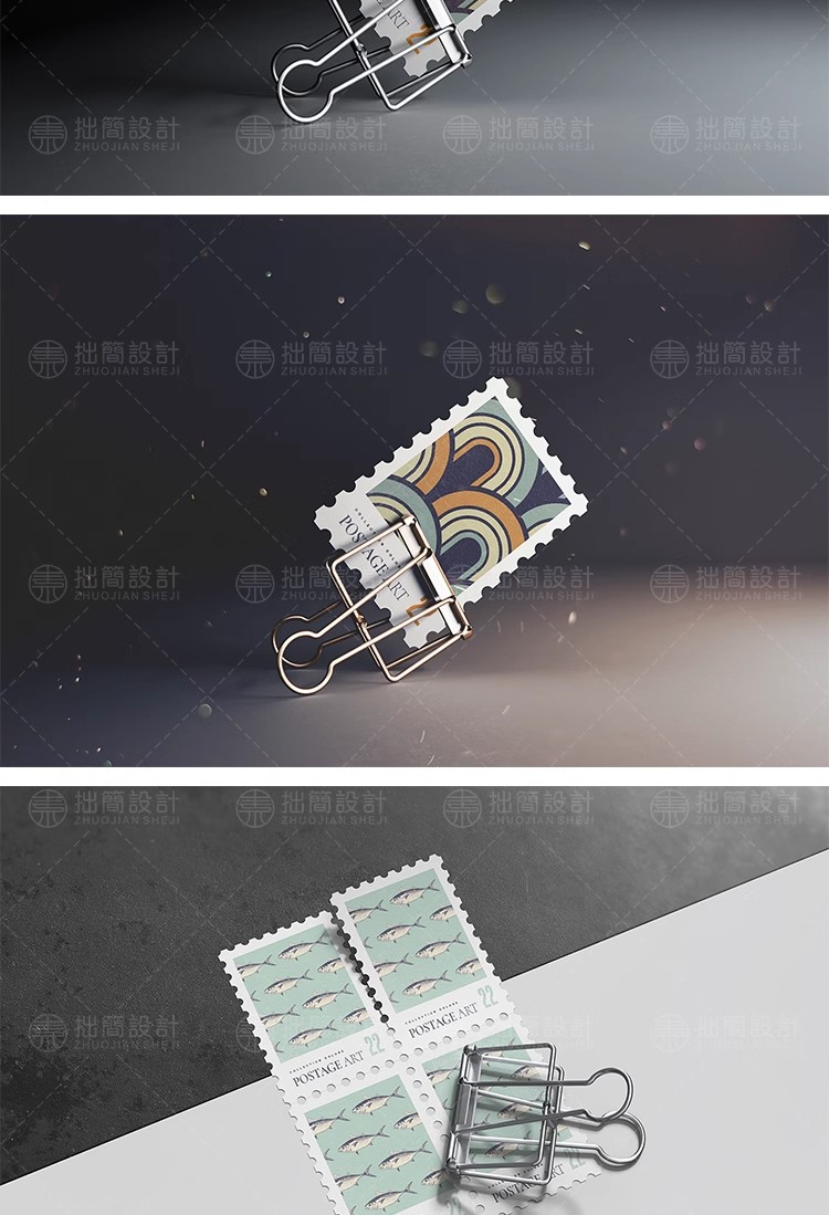 图片[5]-14款文创品牌VI纪念邮票信封LOGO展示智能贴图样机PS设计素材模板-大怪兽分享