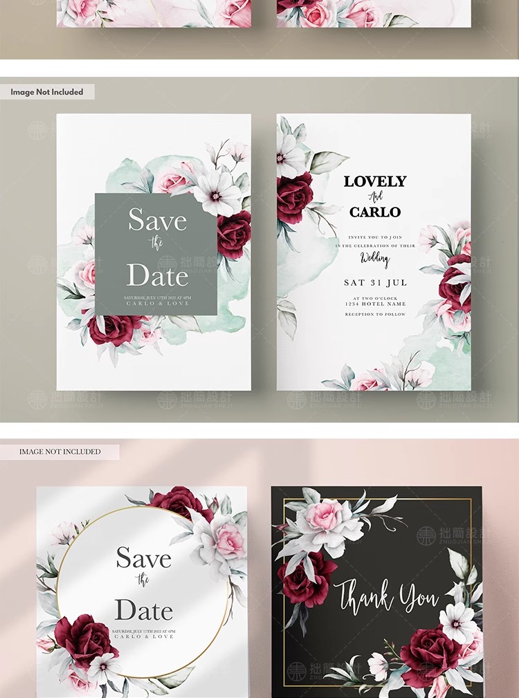 图片[16]-简约手绘水彩花朵植物请柬卡片邀请函贺卡背景海报PSD设计素材图-大怪兽分享