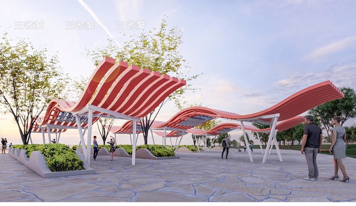 图片[15]-异形弧形廊架SU模型公园亭子广场休闲亭长廊景观构筑廊架SketchUp-大怪兽分享